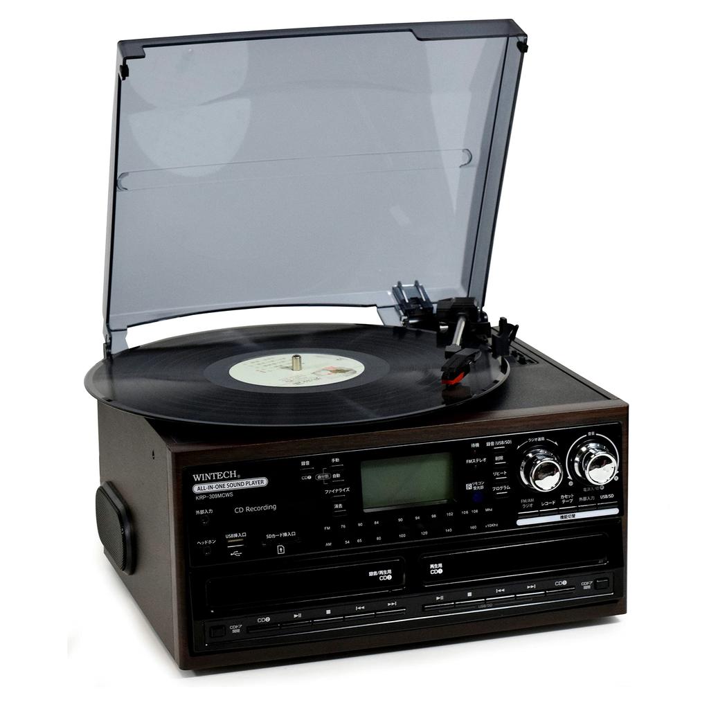 WINTECH Double CD with Speaker Writing Player Brown X Black W325xD293xH207mm (CD Compatible) Multi-audio KRP-309MCWS