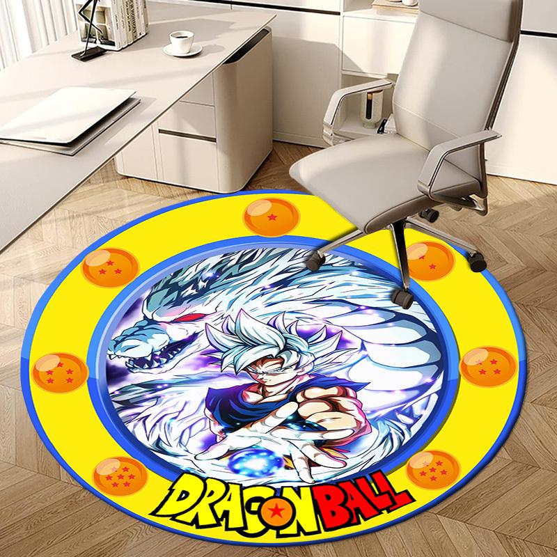 1pc Dragon Ball Super Saiyan Blue Goku Round carpet, Made of Polyester,Perfect for Decorating Office Chairs, Living Rooms fplt521