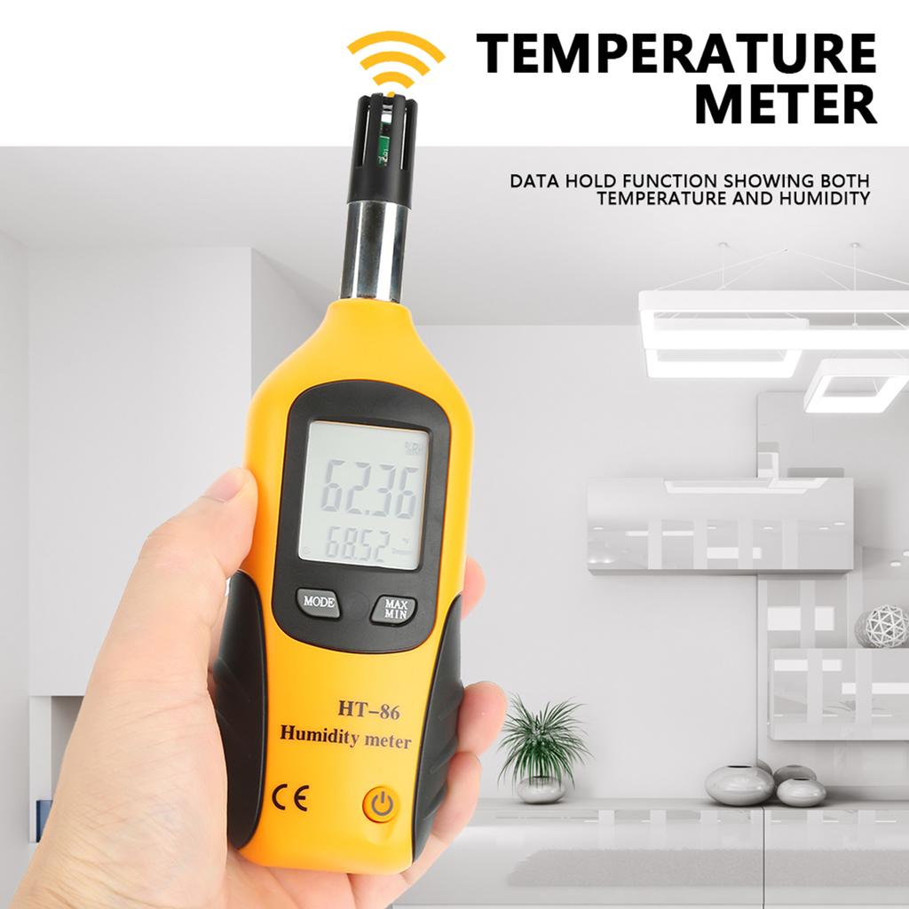 Digital Thermometer Hygrometer Wet Bulb Dew Point Temperature Meter