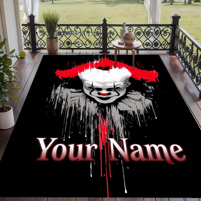 Custom Text IT Pennywise Pattern Floor Rug Soft Indoor Carpet Mat Living Room Bedroom