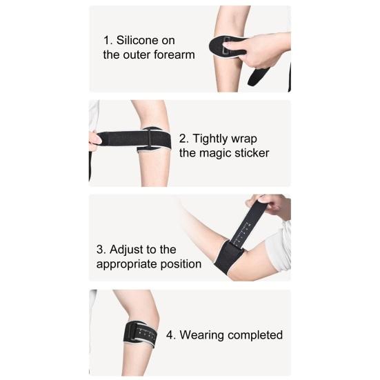 Бандаж для теннисного локтя, съемная силиконовая накладка, поддерживающая повязка для локтя при тендините, эластичная компрессионная повязка на локоть, накладка на руку для занятий спортом и фитнесом