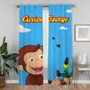 Шторы Curious George Панель для штор в гостиную Декорация для дома Перегородка для комнаты Декор на Хэллоуин Из полиэстера Оформление окна