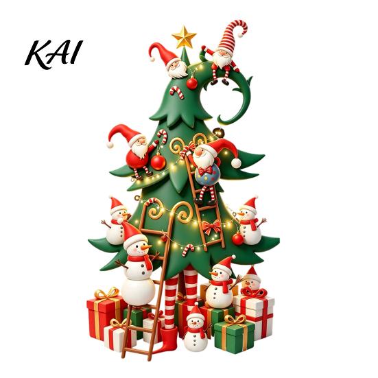 Christmas Party Window Ornaments Tree Stickers with Gnome And Snowman, Removable Glass Stickers, PVC DIY Scene Layout Waterproof Wall Art