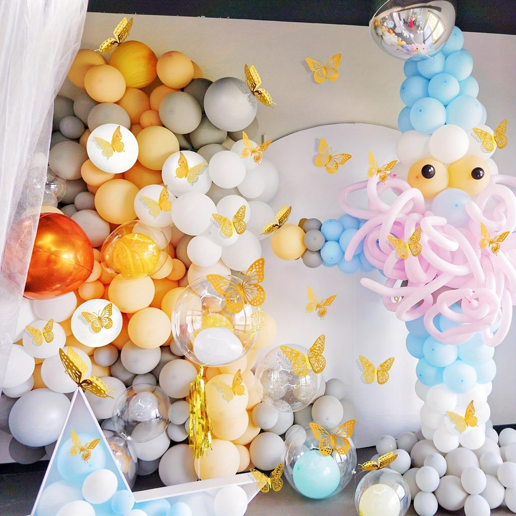 3D-декор для стен «Бабочки» 48 шт. 4 стиля 3 размера, украшения в виде бабочек для украшения дня рождения, украшения торта, съемные наклейки