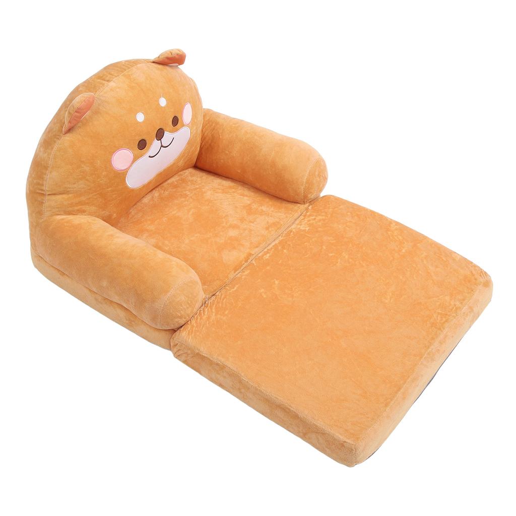 Kids Chair Couch Cartoon Folding Cute Couch Portable Sofa Chair for Home Schools Brown Puppy 2