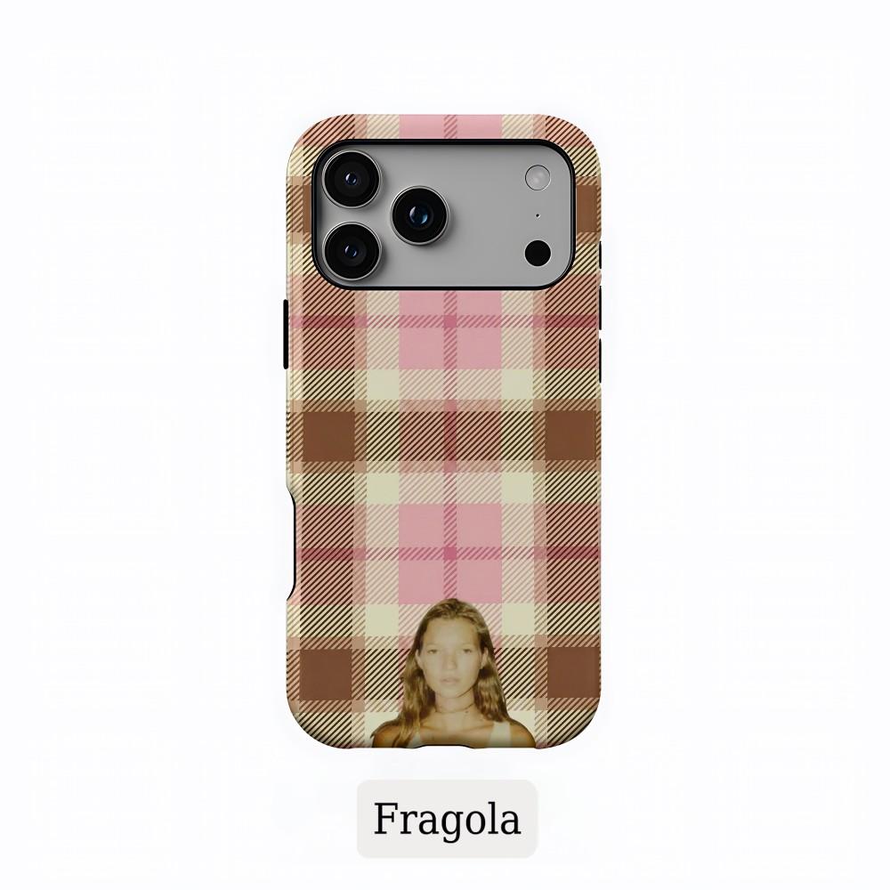 Чехол для телефона iPhone 17 16 15 14 13 12 11 X XS XR Air Pro Max Plus Роскошный Clmj Fragola Цветные решетки Двухслойная задняя крышка