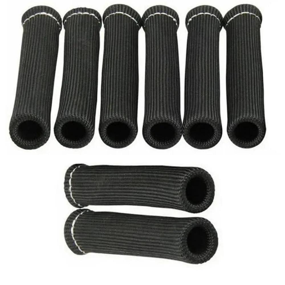 8Pcs High Temperature Resistant Spark Plug Wire Protector Fiberglass Heat Shield Tube Turbo Heat Insulation Cover Car Modification Parts