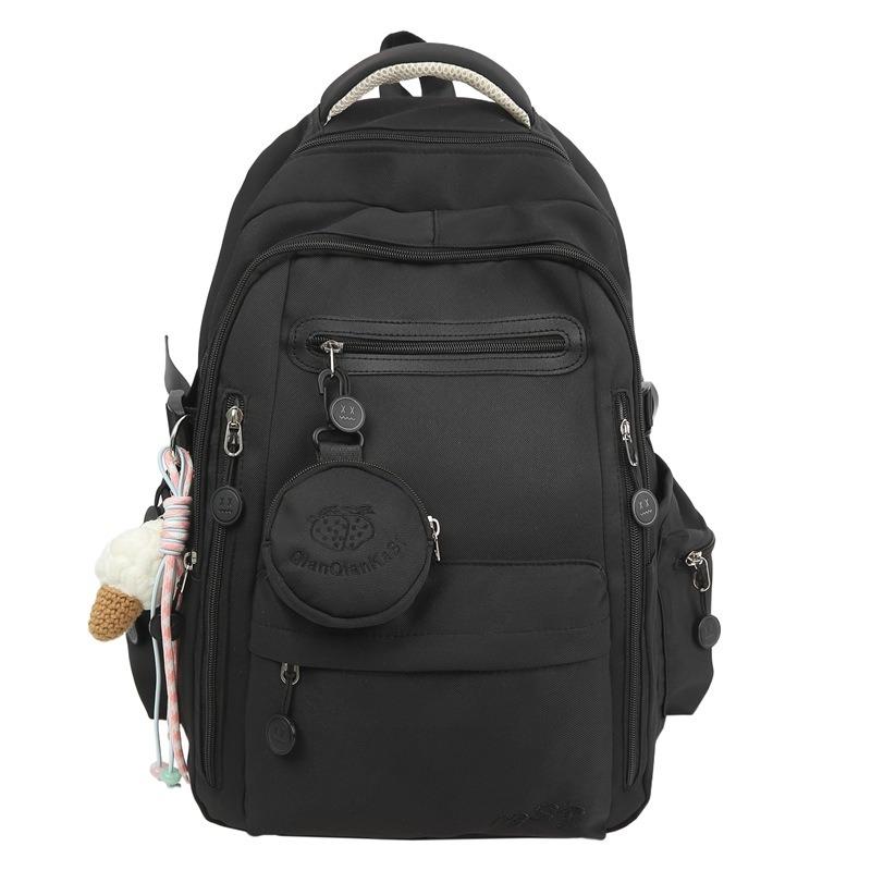 Школьный рюкзак школьный рюкзак женский однотонный свежий маленький рюкзак для учеников средней и старшей школы многосекционный рюкзак кампус рюкзак для студента