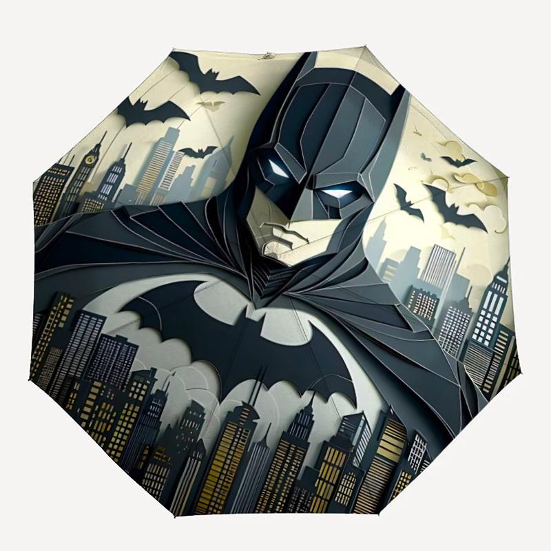 1pc Batman Automatic Folding Umbrella - Sturdy 8-Rib Polyester Canopy,Sun-Defying Travel Companion yy251023133