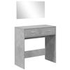 VidaXL Dressing Table with Mirror Concrete Grey 80x39x80 Cm, Makeup Table, Jewellery Table, Dressing Table with Mirror, Dressing Table 840705