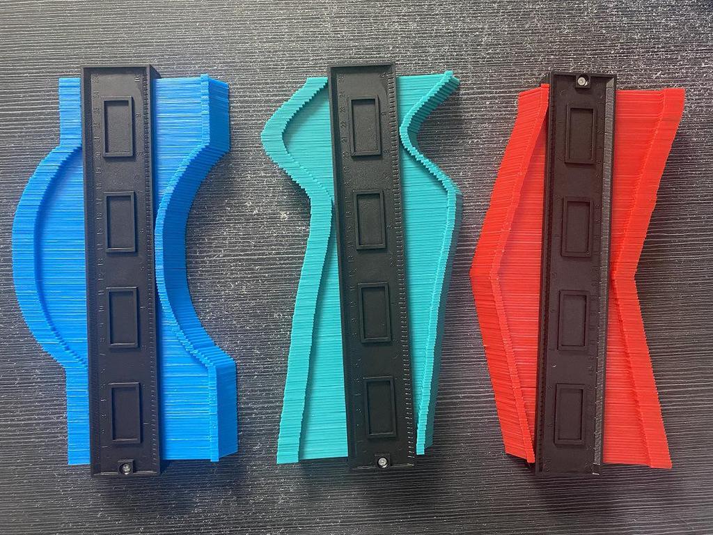 Lockable Contour Gauge Set: Irregular Ruler, Arc Ruler, Widened Profiler, Measuring & Profiling Gauge