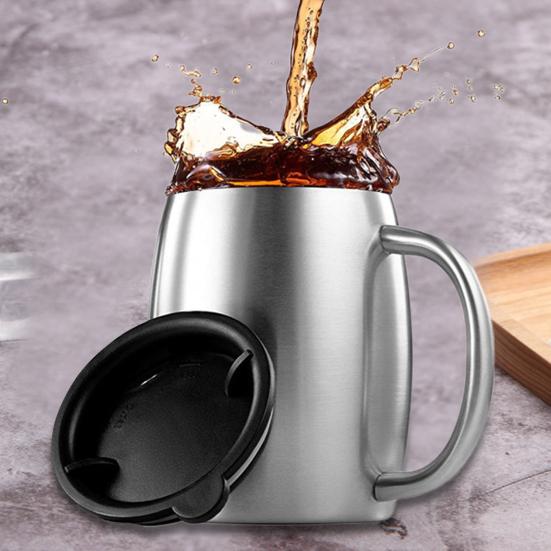 Изолированная кружка Yousheng, прочная, для питья воды, из нержавеющей стали, для сохранения тепла, с поворотным механизмом, большая емкость, пивная кружка для бара