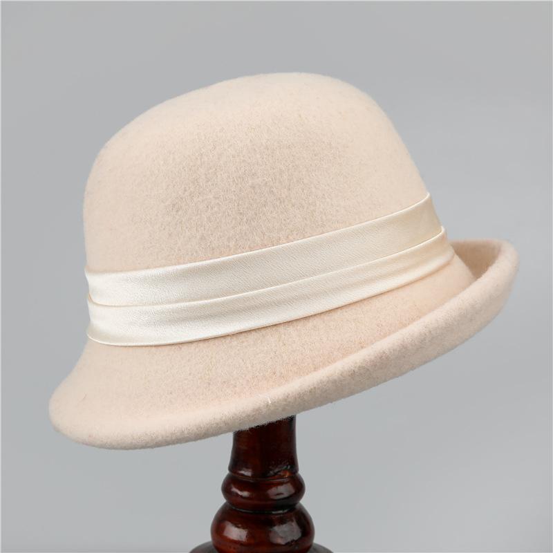 French Retro Top Hat Women's Warm Woolen Woolen Basin Hat Autumn and Winter Fashion Fisherman Hat