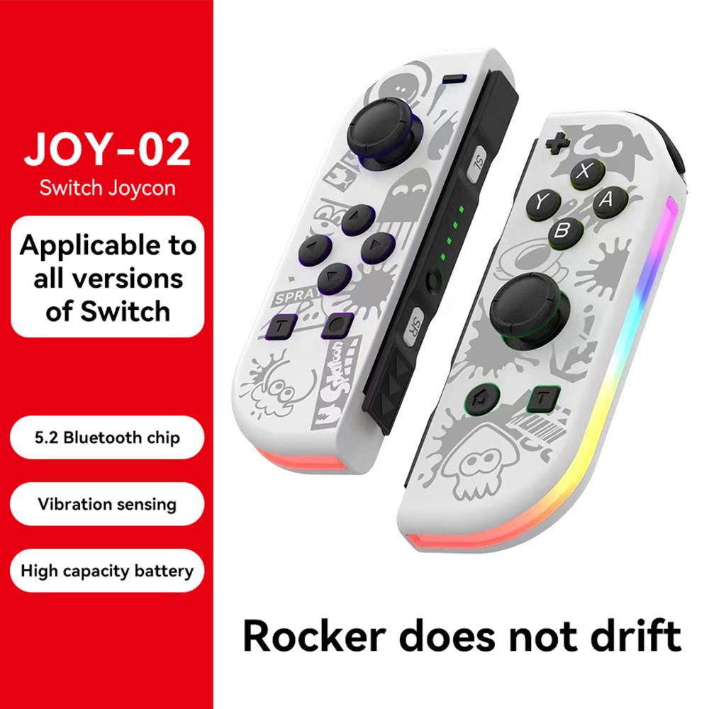 Контроллер Joy BT 5,2 RGB со светодиодным переключателем L/R, джойстик для Switch/Lite/Oled геймпадов JoyCon, джойстик с двойной вибрацией
