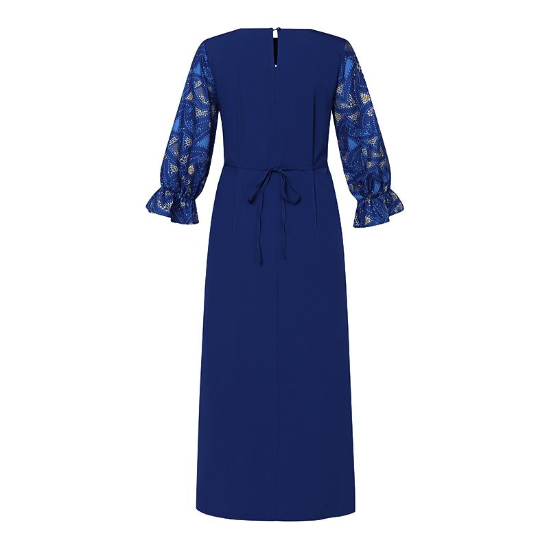 Женские платья больших размеров с круглым вырезом и коротким рукавом с принтом