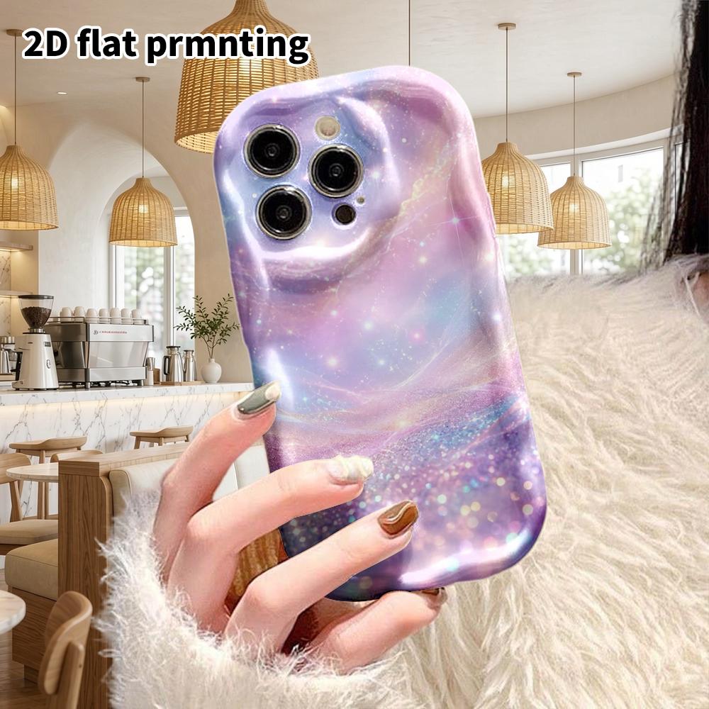 Phone case: 2D flat design suitable for iPhone 18 17 16 15 14 13 Pro protective case, couple style, dreamy sky, Christmas and Halloween gifts