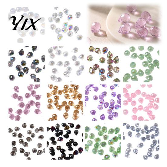 Top Drilled Pendant Beads Faceted Teardrop Glass Beads, Water Drop Loose Spacer Crystal for Jewelry Making Sun Catcher, DIY Necklace Bracelet Earring