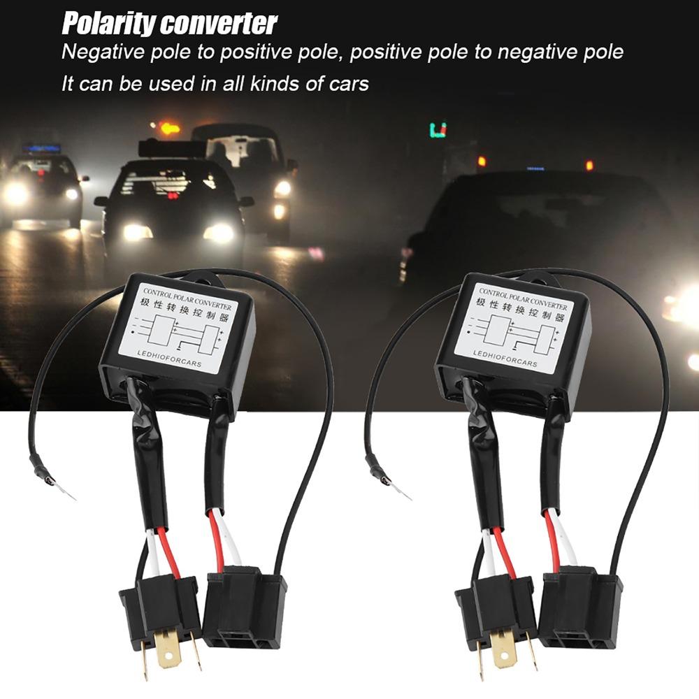2Pcs Polar Negative Switch LED Negative Converter Reversed Polarity Polarity Adaptor Car Headlight