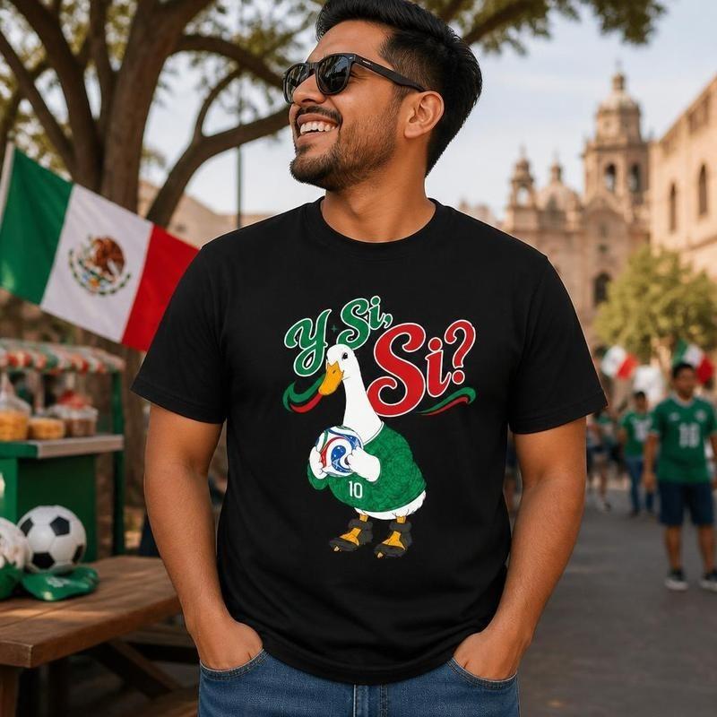 Merlin Mexico Y Si, Si Duck Shirt, El Pato T Shirt for Men 100% Cotton Funny T-S