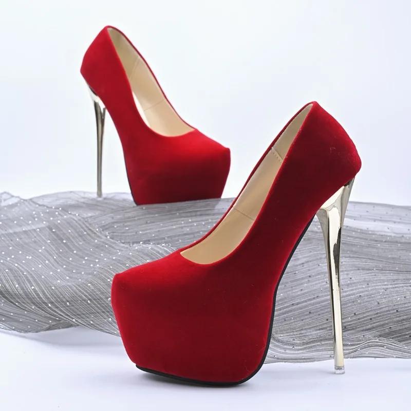 Мода 2025 Новые женские туфли на высоком каблуке, слипоны на платформе, больших размеров, на толстой подошве, шпилька, вечерние, сексуальные, с круглым носком, модные, бестселлер, туфли на высоком каблуке