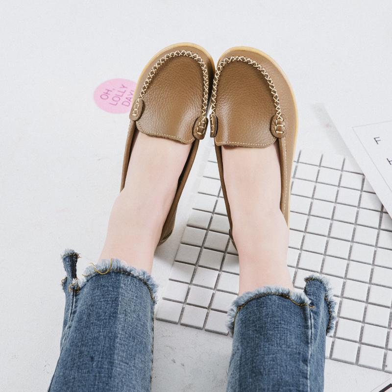 Модные женские туфли Zanpace из натуральной кожи, женские мокасины, мокасины для мам, мягкие повседневные женские туфли для вождения, балетки, туфли на платформе