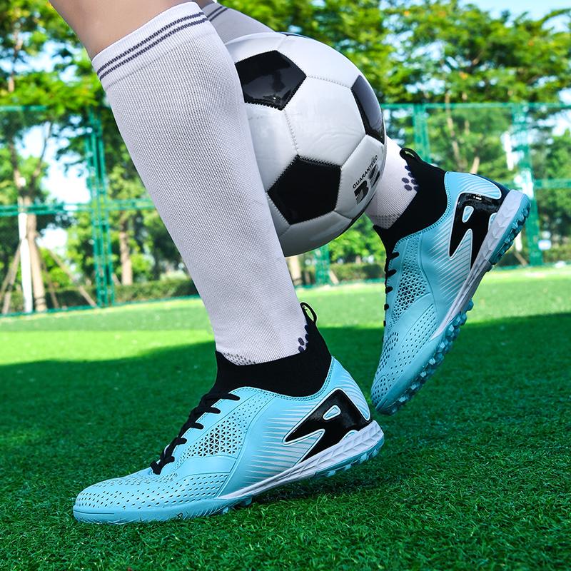32-47 Kids Football Boots Rubber Soft Sole Short Nails Artificial Turf Leather Youth Kids Football Shoes Men's Sports Large Size Football Shoes