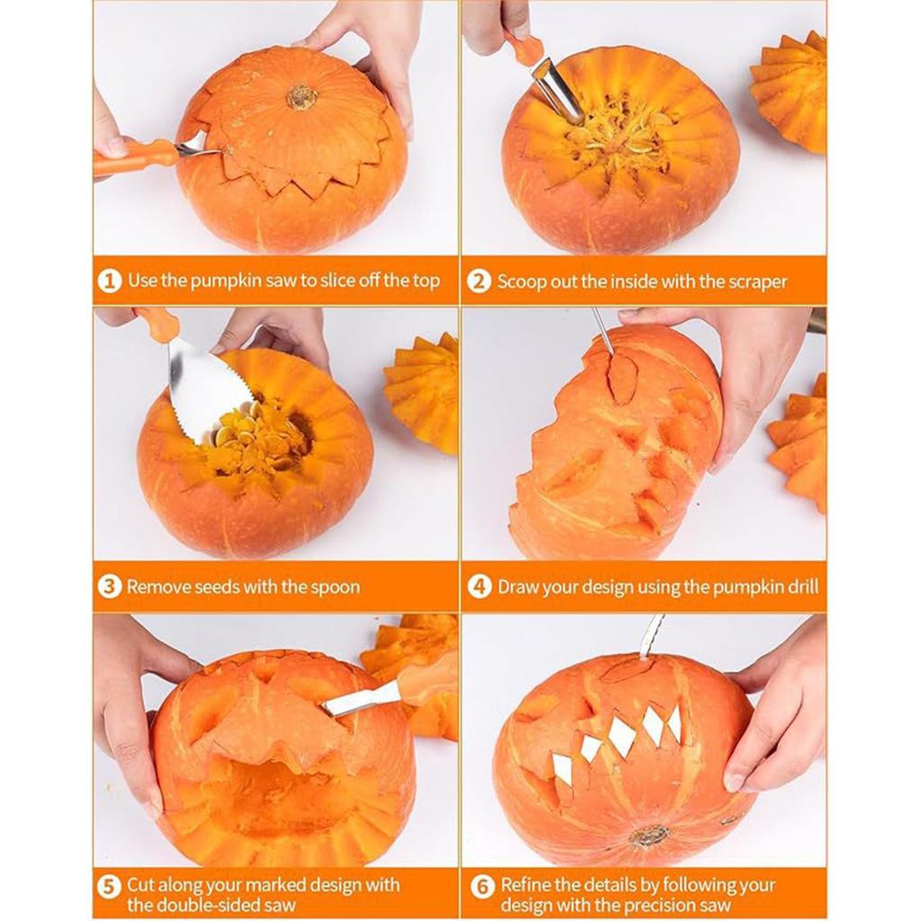 Хэллоуин Сделай сам Нержавеющая сталь Нож для карвинга лампы Форма Набор из 13 Карвинг лампы