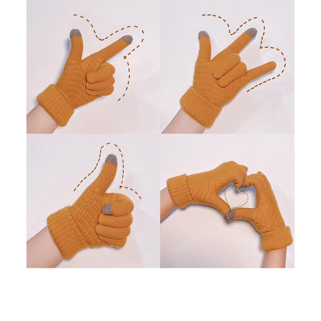 Женские осенне-зимние милые и толстые двухслойные перчатки для верховой езды, устойчивые к холоду, с плюшевой подкладкой, вязаные теплые перчатки с узором "ананас", с сенсорным экраном