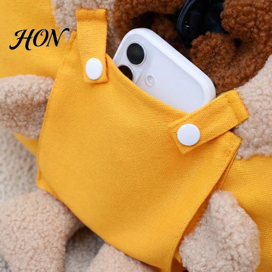 Portable Dog Carrier Pet Tote Bag, Bear Design Carrying Pouch with Head Small Hole, Travel Single Shoulder Bag for Cats Dogs Canvas