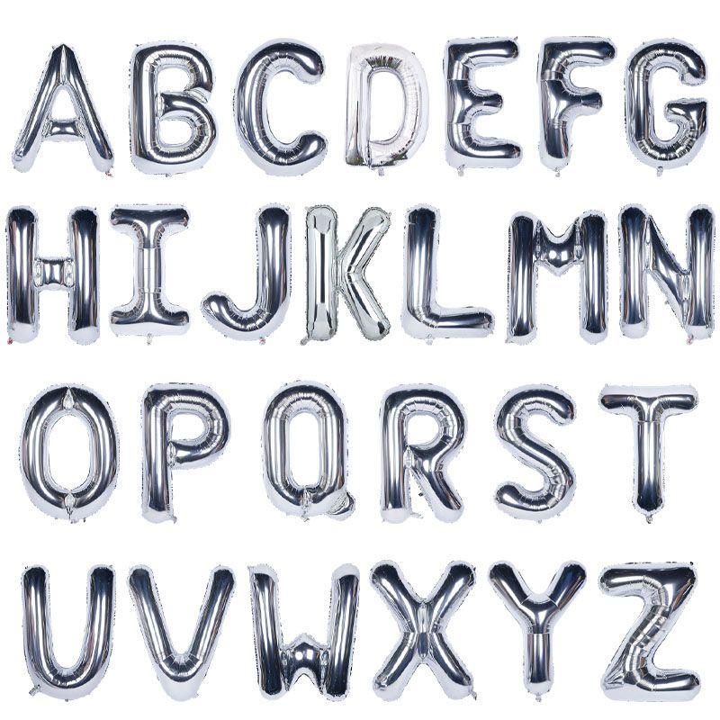 Шары Большая Буква 40 Дюймов Серебряный Гелий Воздух Фольга День Рождения Свадьба