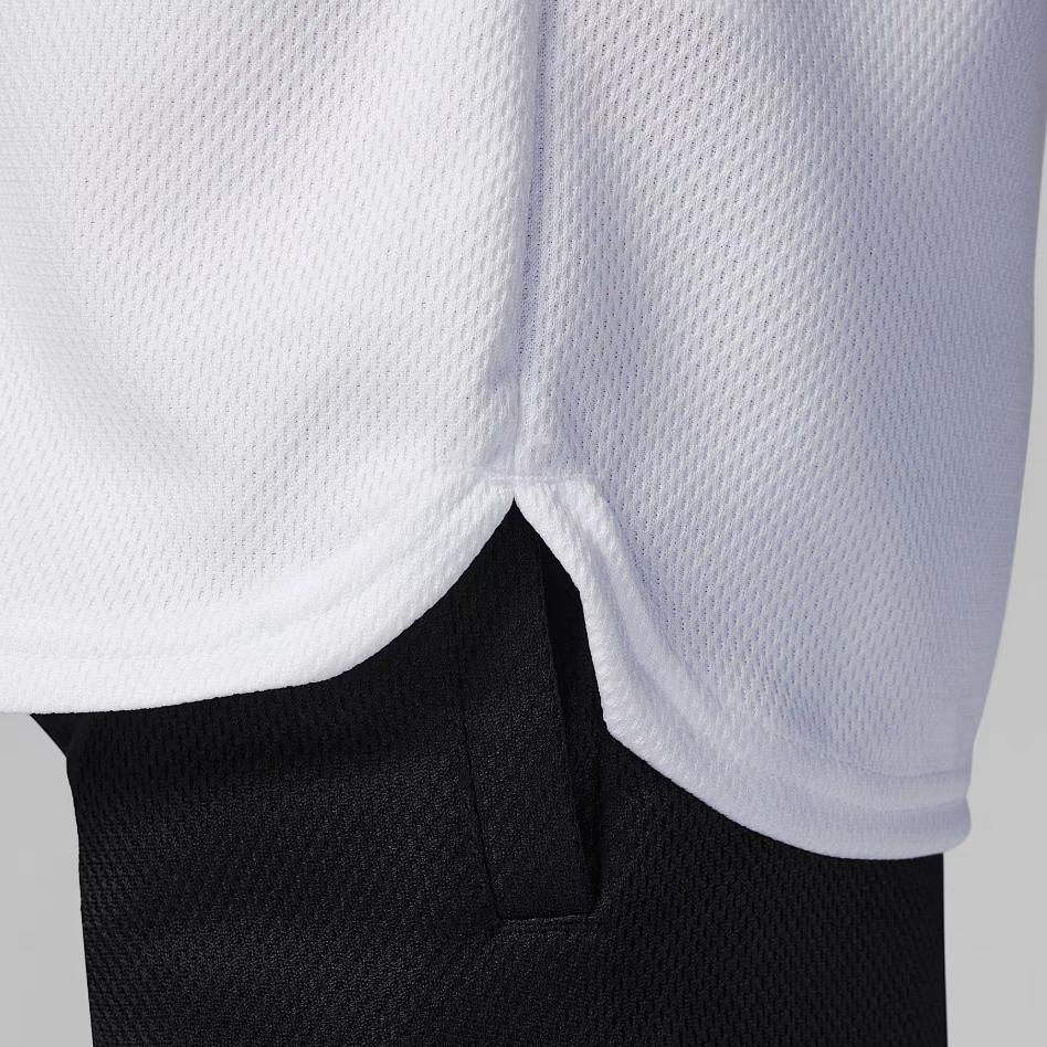 Jordan Свободная футболка с логотипом из дышащей сетки с коротким рукавом Детские топы Белый FQ0839-100