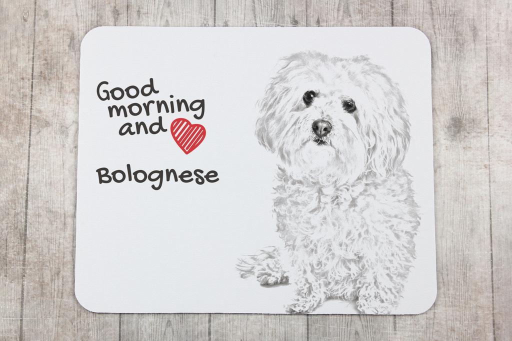 Bichon Bolognese, Bolo, Botoli, Bottolo - mouse pad with print, personalized dog-themed mouse pad, unique gadget for an office worker by Art-Dog brand