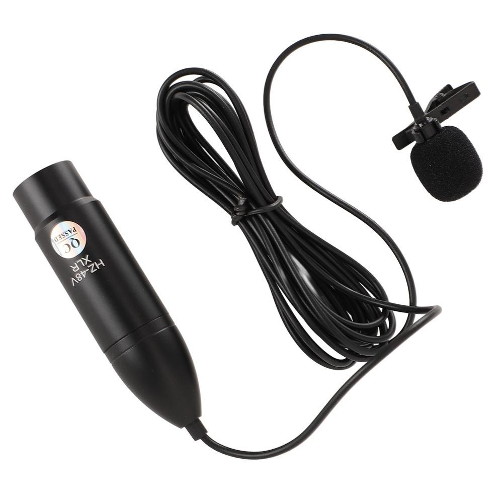Noise Reduction Lavalier Microphone 48V Phantom Power XLR Lavalier Mic Portable Mono Multi-Scene