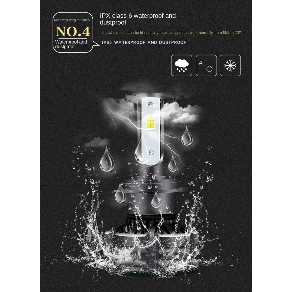 T6 трехцветная автомобильная светодиодная фара, фара дальнего и ближнего света, встроенная фара, золотой свет, противотуманные фары H1 H7 H11