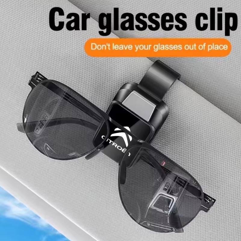 APF2 Auto Sun Visor Eyeglass Hanger Clip Leather Glasses Holder For Citroen C3 C4 X7 Xsara Picasso Crosser C-ELYSEE JUMPY NEMO VTS