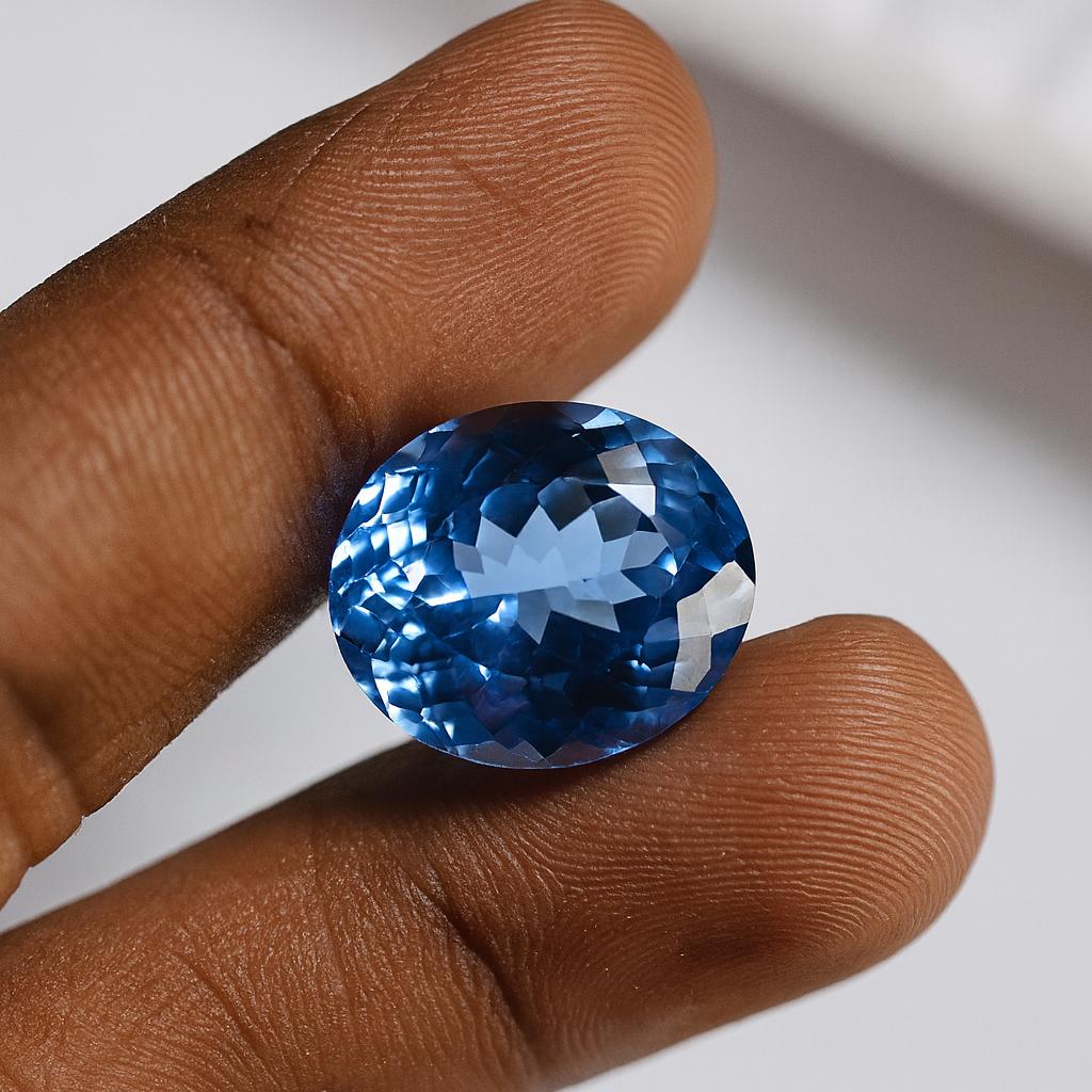 Natural Blue Sapphire Loose Gemstone 10 ct Oval Shape Jewelry Making September Birthday Birthstone