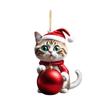 Acrylic Christmas Cat Charm Ornament Unique Holiday Decor Fun Pendant Decorations for Christmas Trees Door and Window