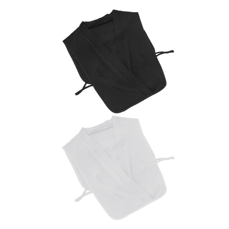 Women Solid Color Fake Collar Detachable Blouse Sexy Cross Wrap Deep V-Neck False Collar Chiffon Half Shirt Layering Top