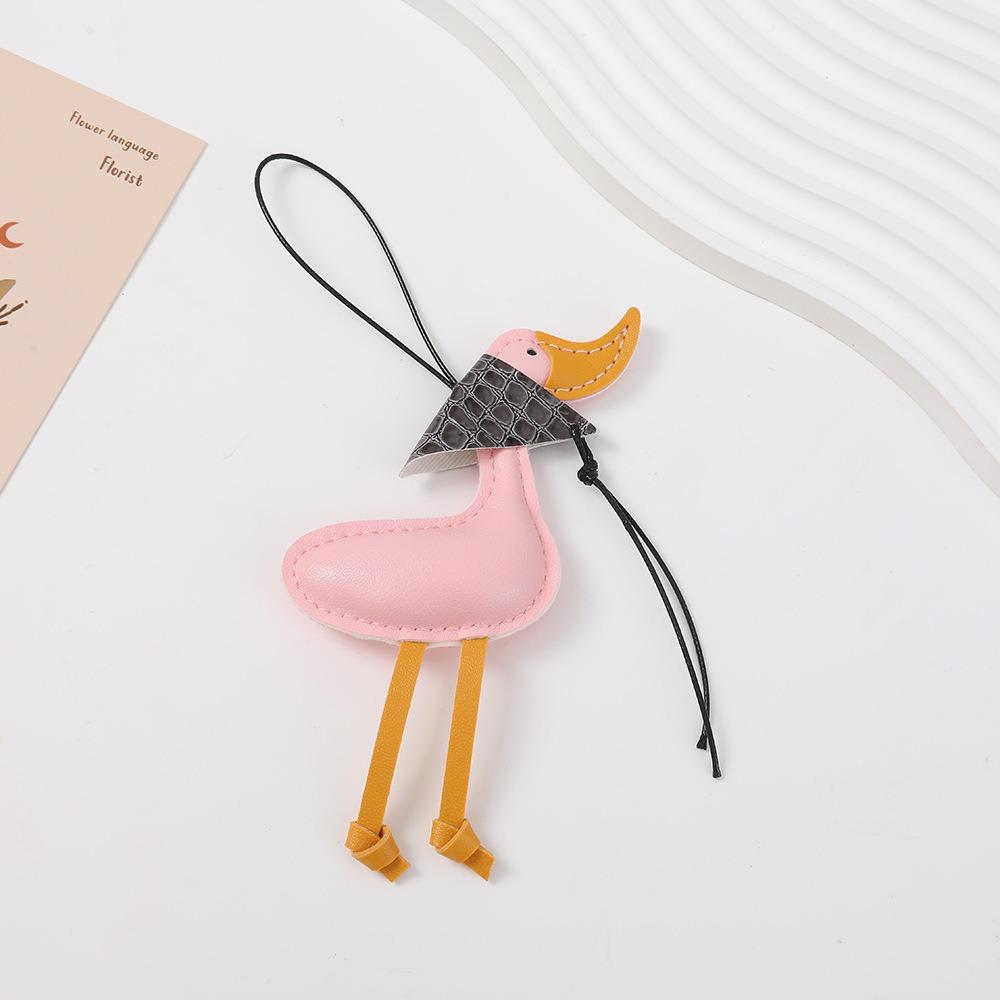 DIY Pu Leather DuckKeychain Hanger Bag Charm Cute Scarf Duck Pendant Women