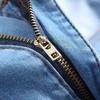 Men Slim Biker Zipper Denim Jeans Skinny Frayed Pants Distressed Rip Trousers