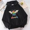 (High Quality Hoodies)New Fashion Bee Yourself Pullover Long Sleeve Sports Hoodie Women Cotton Sweatshirt Pullover Tops