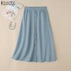 ZANZEA Женские повседневные свободные летние юбки с эластичной резинкой на талии