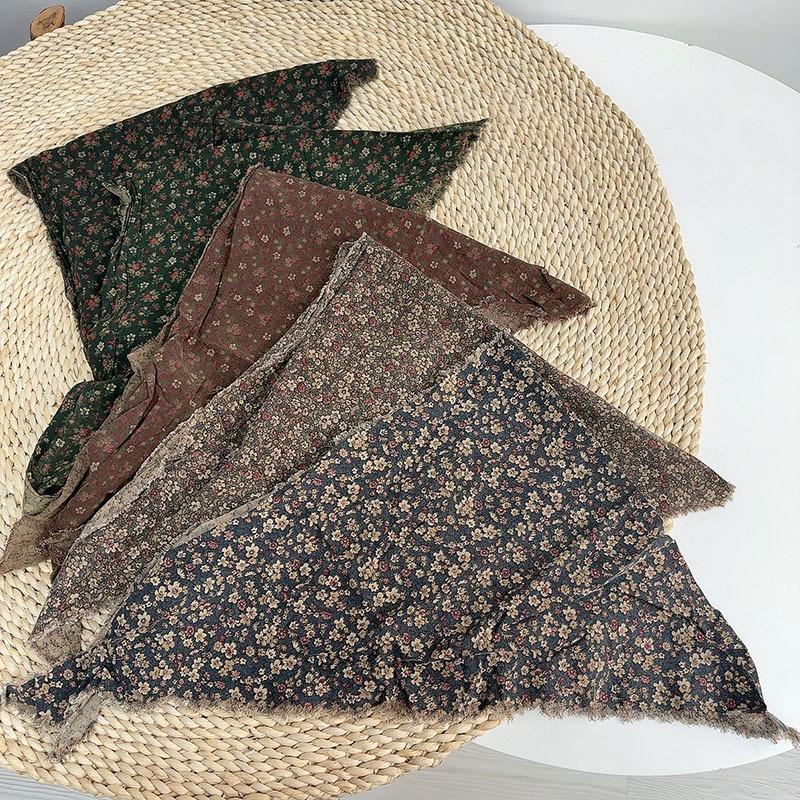 Korean Cotton Retro Scarf Spring And Autumn New Floral Scarf Fashion Female Thin Breathable Shawl Travel Shawl Warm Neck Scarves