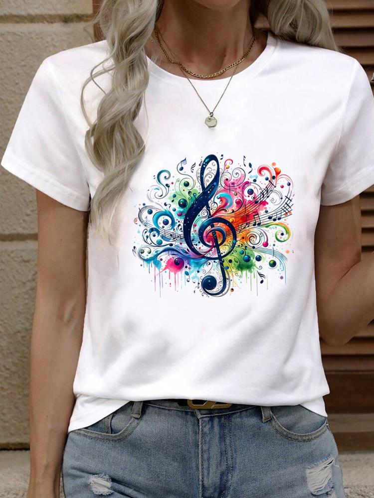 (Азиатский размер) Топ Футболка Женская Мода Женская Одежда Футболка Женская Принт стиль любовного письма милая 90-е Короткий Рукав Графические Футболки