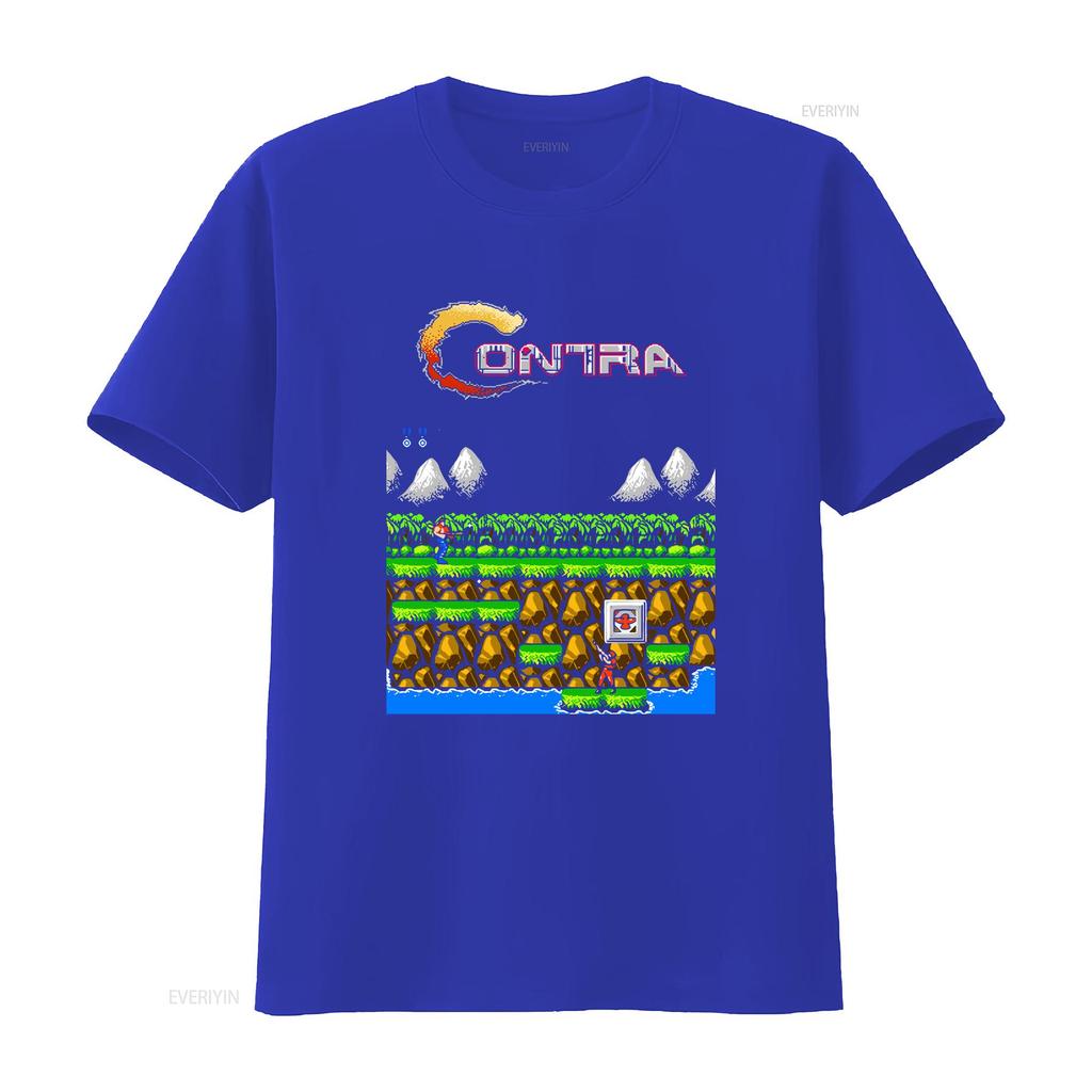 Contra gryzor stage 1 NES Famicom игра 8-битный экран Футболка Аркадный классический винтажный ретро дизайн все размеры винтажный Постиранный