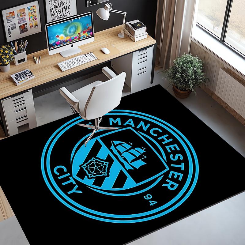 Football team City FC Pattern Rug, Indoor/Outdoor Mat, for Picnic, Gameroom, Bedroom, Office, Living Room, Home Decor Carpet, Birthday Gift