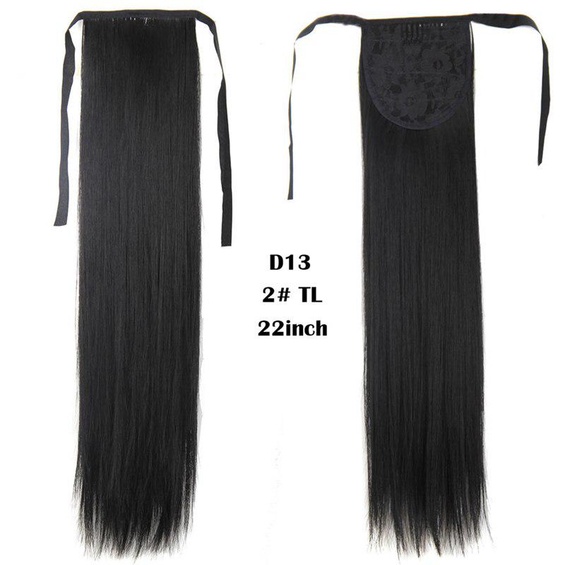 Silky Straight Clip In Drawstring Ponytail Synthetic For Women Hair Extension Heat Resistant Fiber