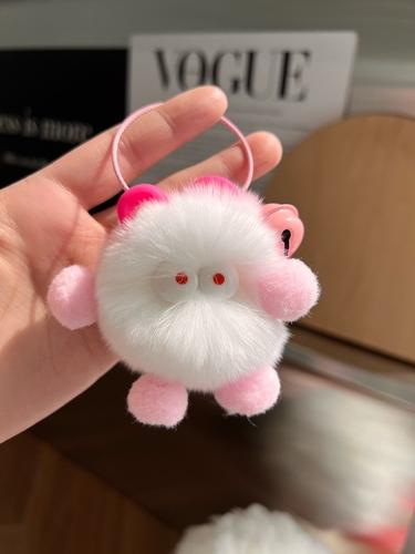 Милый мех кролика выдры, маленький брикет, автомобильный брелок, подвеска, корейская сетка, плюшевая школьная сумка знаменитостей, подвесной подарок