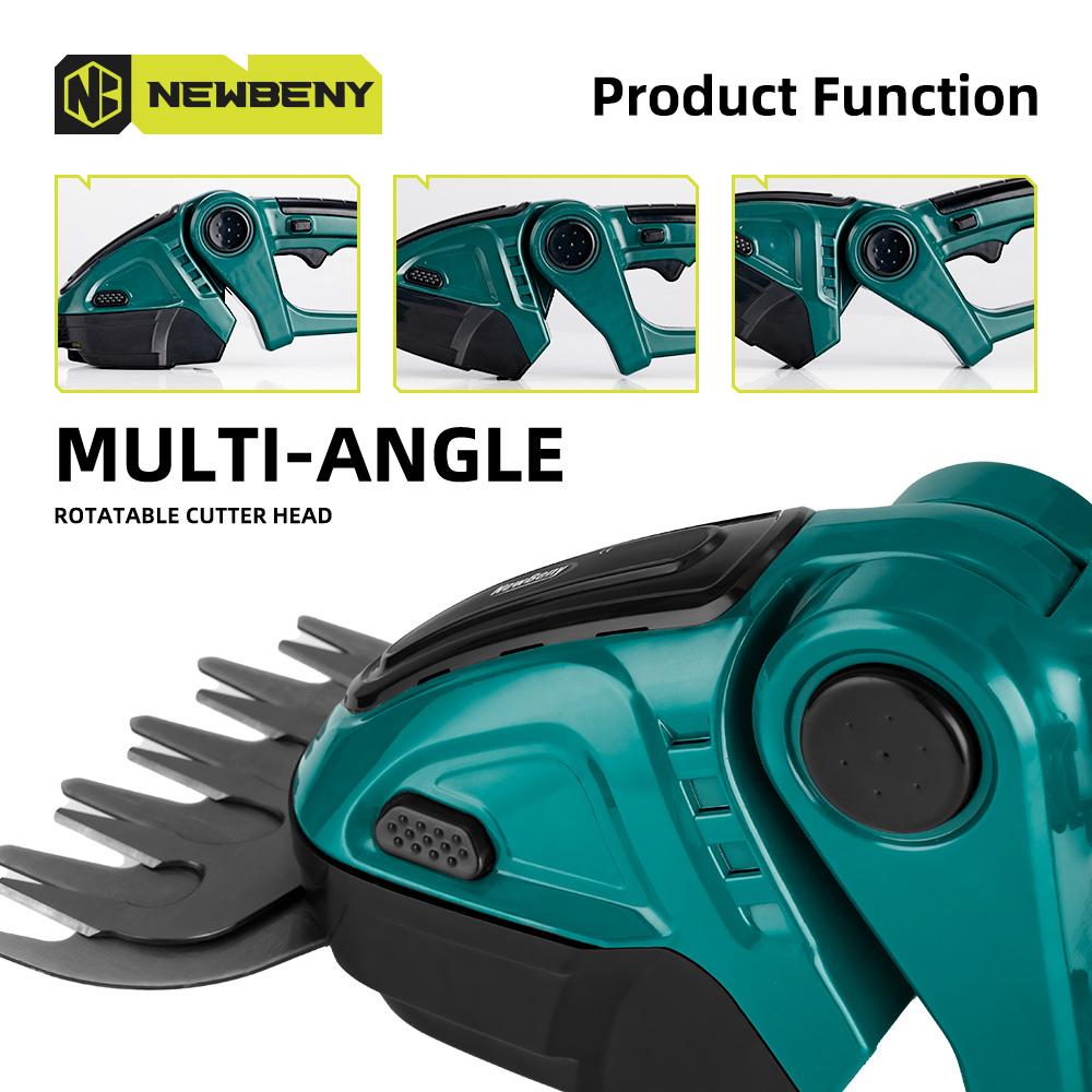 Newbeny Электрический триммер для живой изгороди 2 в 1, беспроводная эффективная бытовая секаторная пила, перезаряжаемые электроинструменты для батареи Makita 18 В