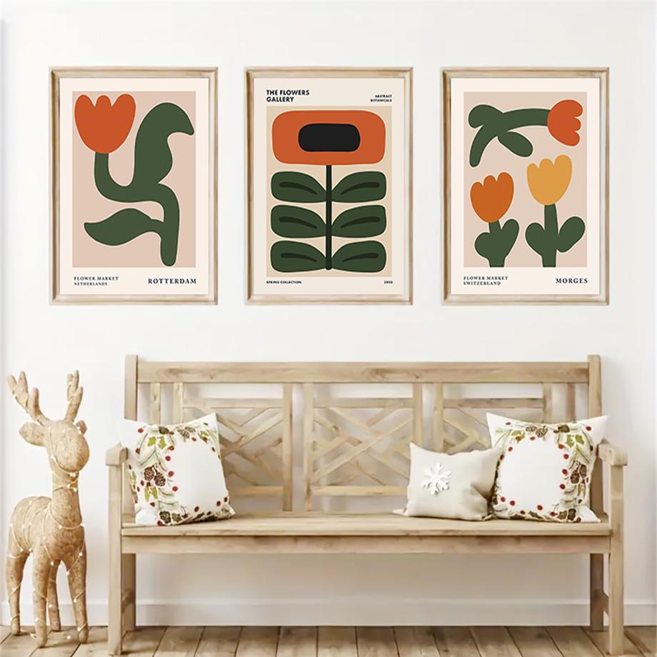 Flowers Wall Art Posters Gallery Abstract Prints Canvas Decorative Painting Wall Decoration Mural Pictures For Living Room Decor